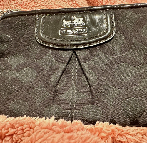 Coach black wristlet with - wristlet, hang