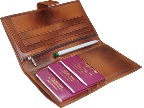 Travel wallet leather multi - wallet,